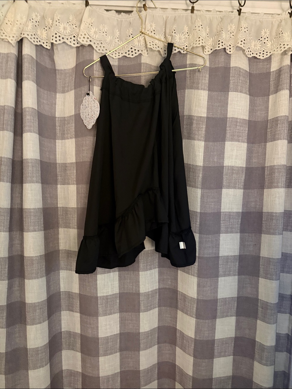 Amazon Black Asymmetrical Ruffle Hem Skirt